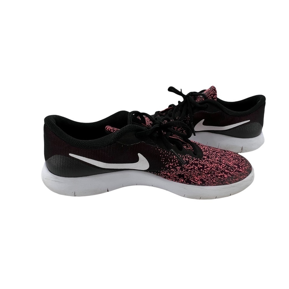 Nike Pink Black Flex Contact Gym Shoe Sneakers Size 6.5 Youth